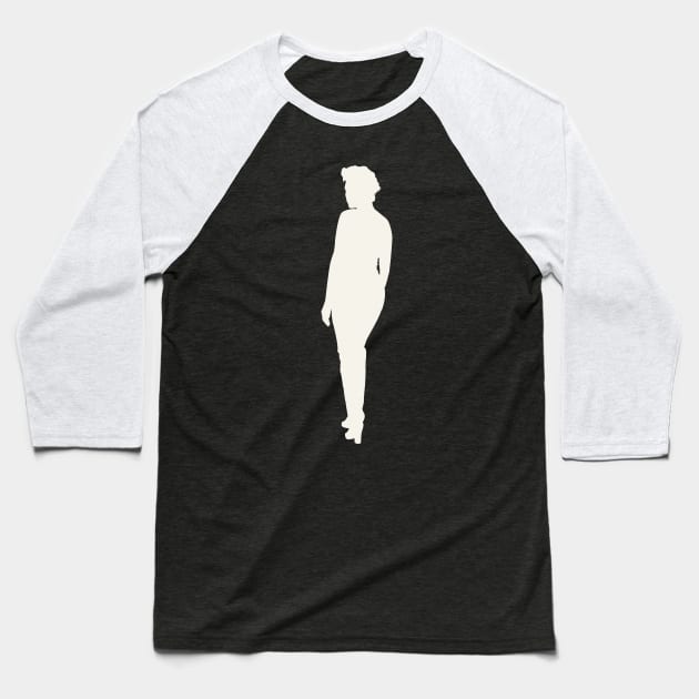 Woman Pop Art White Silhouette Baseball T-Shirt by crissbahari